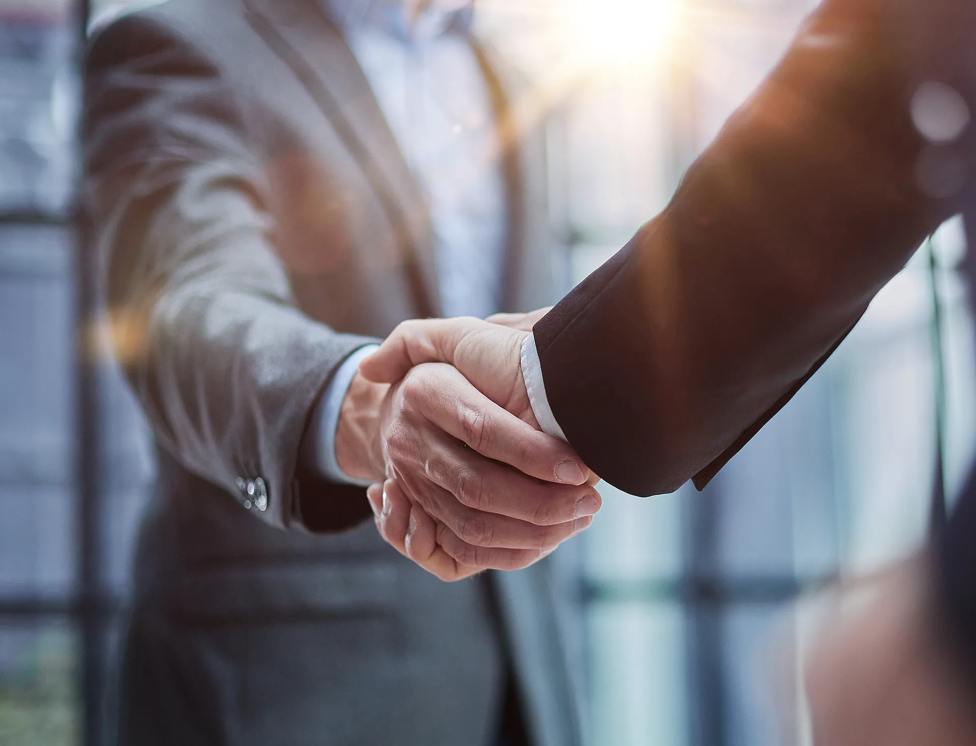 Two business persons shaking hands